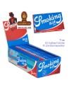 Caja 25 libritos 120 Hojas Papel Liar SMOKING BLUE 70mm. Doble ventana.