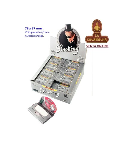 Caja 40 libritos 200 Hojas Papel Liar SMOKING MASTER 78mm.