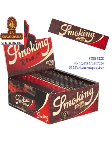Smoking BROWN-Caja 50 libritos 33 Hojas Papel Liar 110mm.