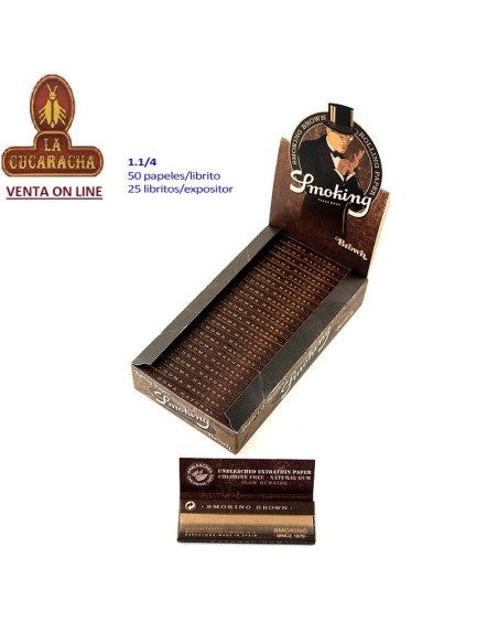Smoking BROWN-Caja 25 libritos 50 Hojas Papel Liar 78mm.