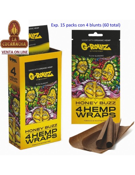 CAJA 15 PACK CON 4 CONOS BLUNTS G-ROLLZ «Honey Buzz».