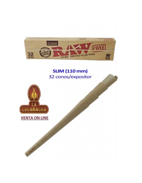 CAJA 32 CONOS RAW PreRolled Basic KS Slim.