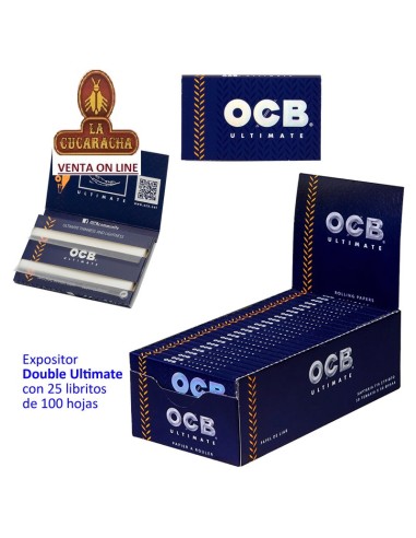 2 Cajas 25 libros 100 hojas papel liar OCB ULTIMATE 70mm. doble ventana.