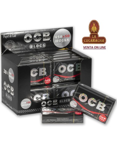 ocb PREMIUM-Caja 20 libros 500 hojas papel liar 78mm.