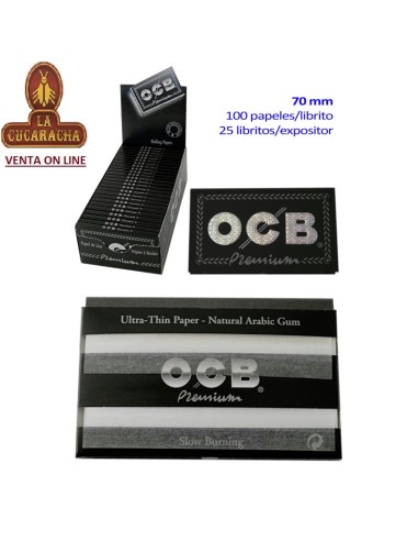 ocb PREMIUM-2 Cajas 25 libros 100 hojas papel liar 70mm. doble ventana.