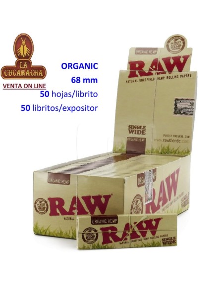 RAW ORGANIC-2 CAJAS 50 LIBROS 50 HOJAS PAPEL LIAR 70MM.