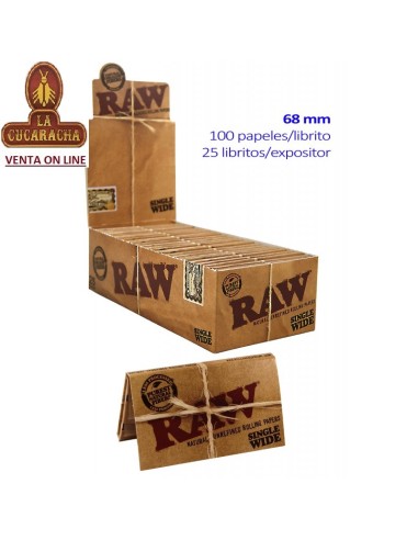 2 CAJAS 25 LIBROS 100 HOJAS PAPEL LIAR RAW SINGLE WIDE 70MM.