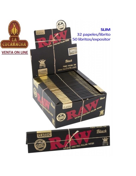 RAW BLACK-2 CAJAS 50 LIBROS 32 HOJAS PAPEL LIAR 110MM.