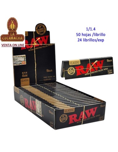 RAW BLACK-2 CAJAS 24 LIBROS 50 HOJAS PAPEL LIAR 78MM.
