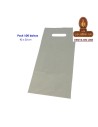 Caja 100 BOLSAS blancas plástico reciclado asa troquelada 20x42cm.