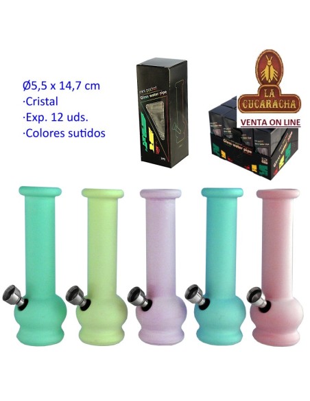Caja 12 Bong cristal 14.7cm colores surtidos.