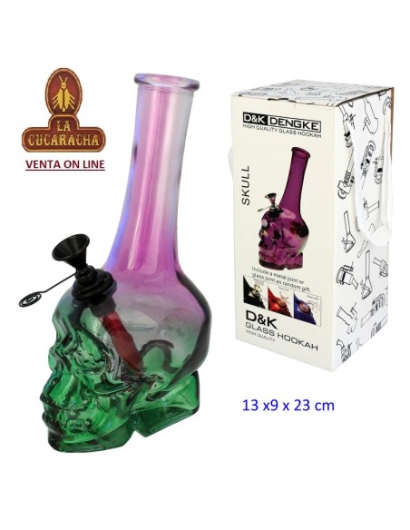 Bong cristal Skull 23cm.