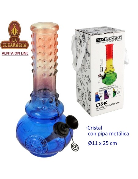 Bong cristal 25cm. pipa metálica.