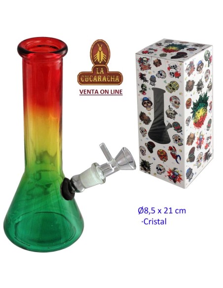 Bong cristal Rasta 21cm.