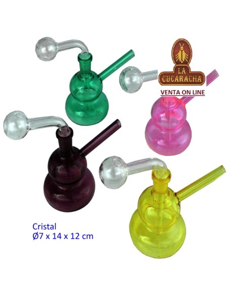 Bong cristal colores aleatorios 14cm.