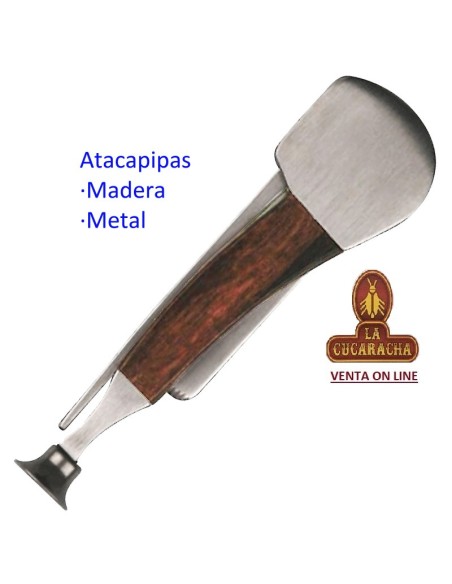 Atacapipas forma pipa cromo mate y madera.