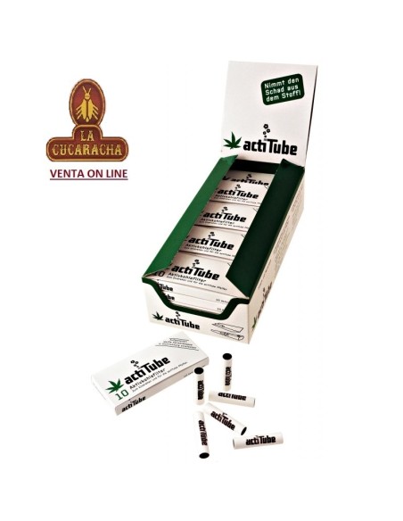 actitube-Caja 25 Estuches 10 Filtros Pipa 8mm.