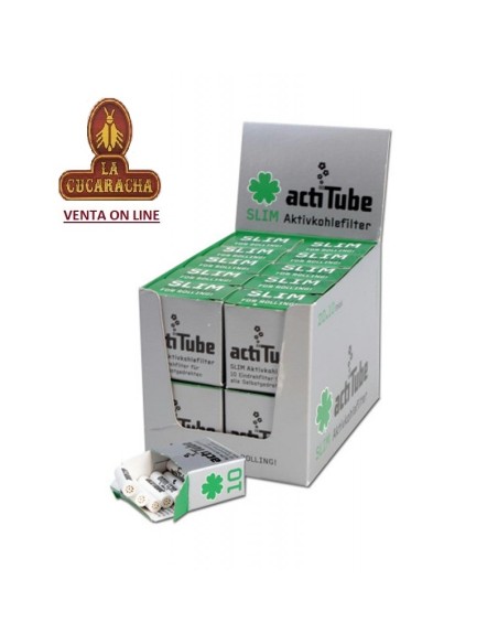 actitube-Caja 20 Estuches 10 Filtros Pipa carbón activo 7mm.
