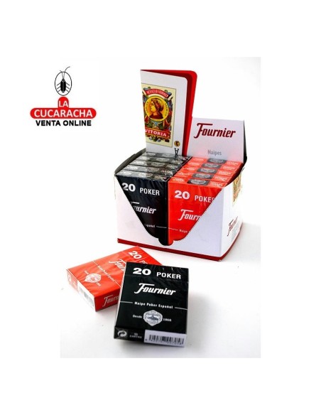 FOURNIER-CAJA 12 BARAJA POKER ESPAÑOL 20-55 ESTUCHE CARTON.