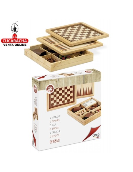 Juego marquetería Ajedrez-damas-backgammon.