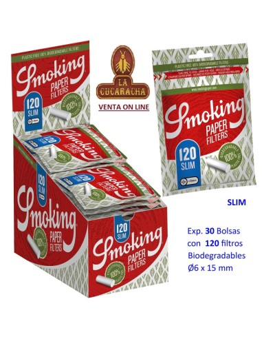 CAJA 30 BOLSAS 120 FILTROS SMOKING FINOS.