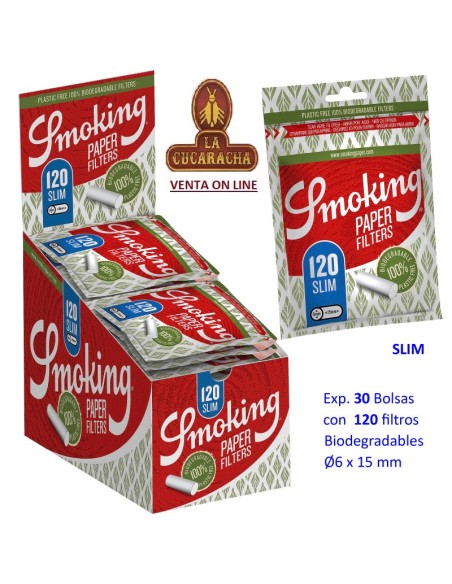 CAJA 30 BOLSAS 120 FILTROS SMOKING FINOS.