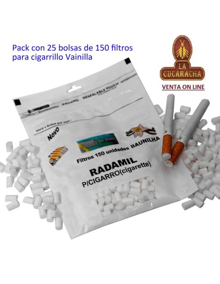 CAJA 25 BOLSAS 150 FILTROS RADAMIL VAINILLA.