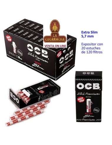 2 CAJAS 20 ESTUCHES 120 FILTROS OCB PRECORTADOS extra finos.