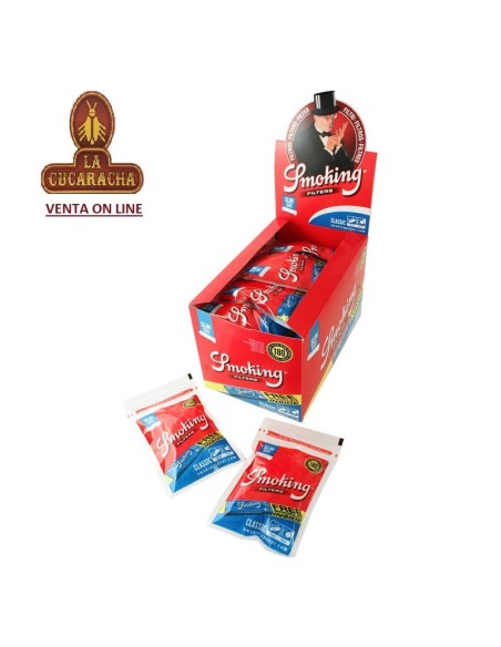 2 CAJAS 30 BOLSAS 180 FILTROS SMOKING FINOS MAS LIBRITO PAPEL.