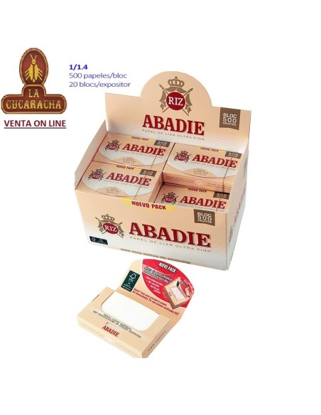 Caja 20 libritos 500 Hojas Papel Liar SMOKING ABADIE 78mm.