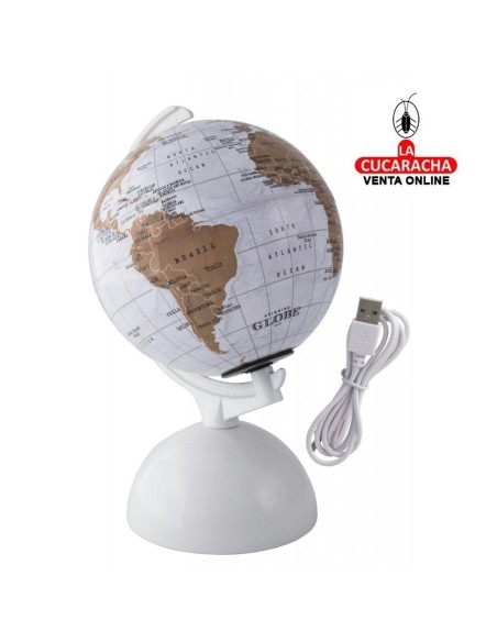 Bola del mundo giratoria blanca.