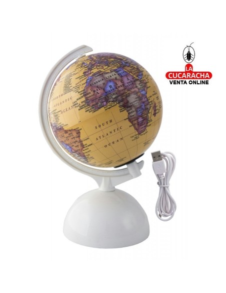 Bola del mundo giratoria amarilla.