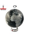 Globo terráqueo Ø20 plata-negro con giro.