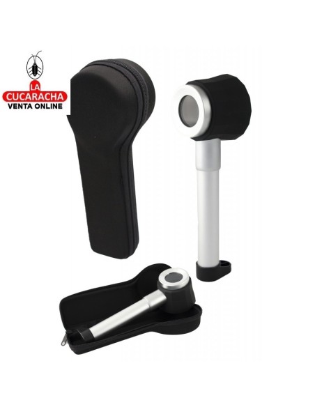 Lupa con aumento especial negra y plata.