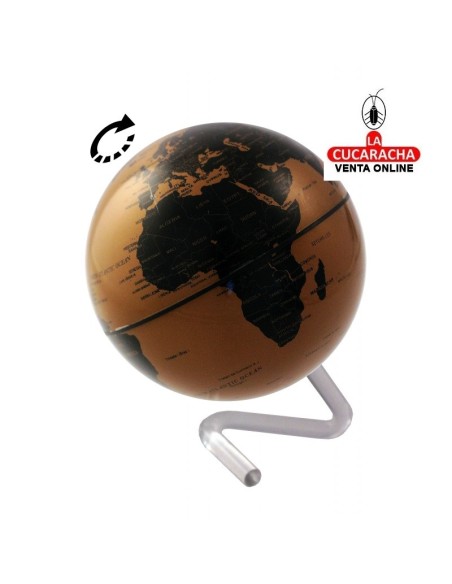 Globo terráqueo giratorio negro-plata.