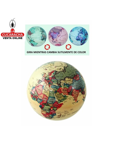 Bola del Mundo crema giratoria con luz.