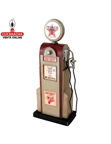 Surtidor gasolina Texaco decorativo metal envejecido.