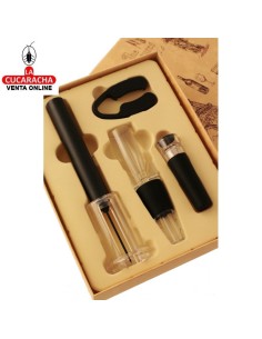 Estuche 4 accesorios vino.