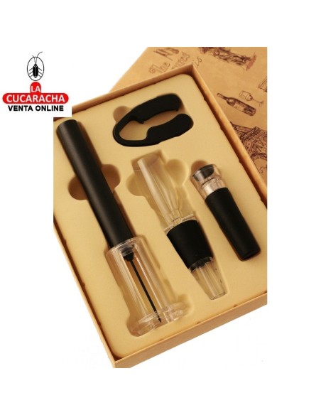 Estuche 4 accesorios vino.