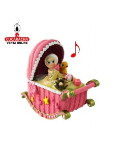 CUNA MUSICAL BEBÉ ROSA.