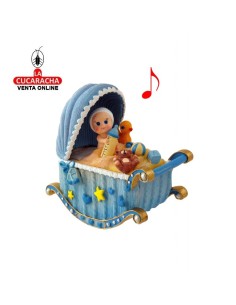 CUNA MUSICAL BEBÉ AZUL.