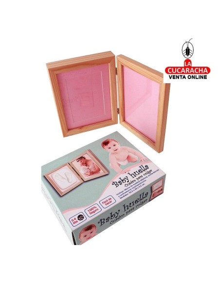 Diptico para foto y huella de bebé.