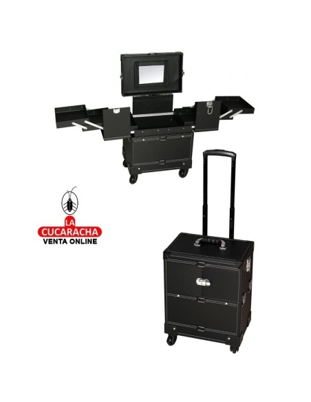 Joyero Trolley transformable portatodo negro.