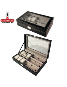 Joyero 6 relojes negro...