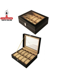 Joyero 10 relojes negro...