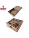 Joyero caja costura rustica madera.