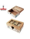 Joyero-caja costura madera rustica.