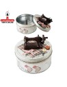 Joyero-caja costura metal rustica maquina coser.