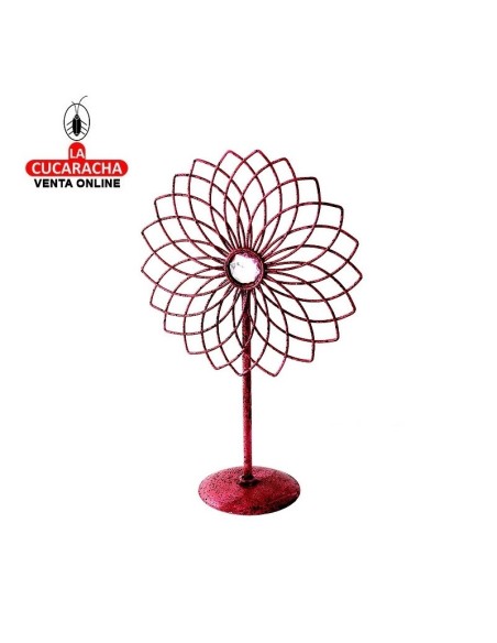 Joyero-cuelga pendientes flor rosa metal envejecido.