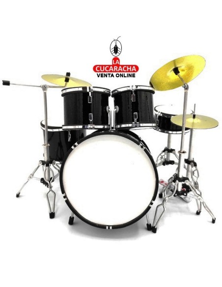 Miniatura-Batería decorativa acero-plastico negra.